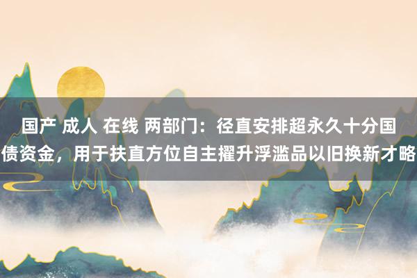 国产 成人 在线 两部门：径直安排超永久十分国债资金，用于扶直方位自主擢升浮滥品以旧换新才略