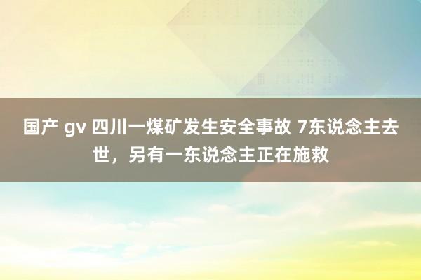 国产 gv 四川一煤矿发生安全事故 7东说念主去世，另有一东说念主正在施救