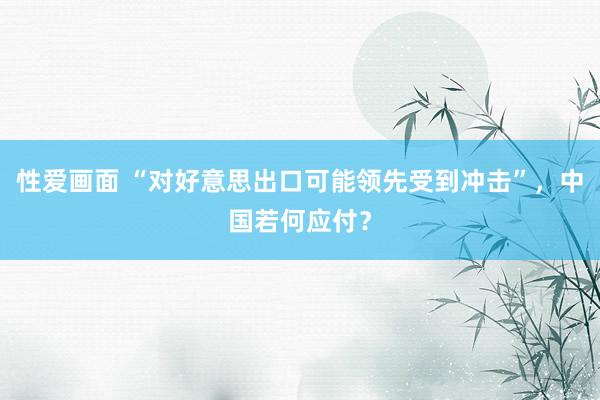 性爱画面 “对好意思出口可能领先受到冲击”，中国若何应付？